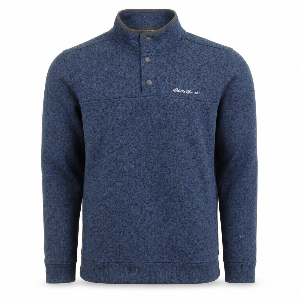 Mens UK M Regular Eddie Bauer Blue Henley Sweatshirt