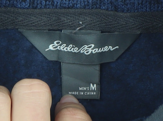 Eddie Bauer Men's Blue Fleece Henley Sweatshirt Size M