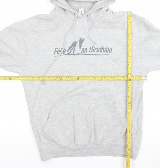 Just Hoods Men's Grey Nautical Graphic Pullover Hoodie L