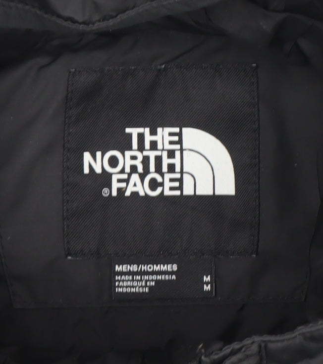 The North Face Mens Blue Black Hooded Puffer Jacket Size M