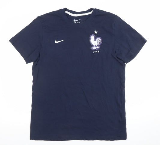 Nike Men's Blue France FFF Slim Fit Sports T-Shirt Size L