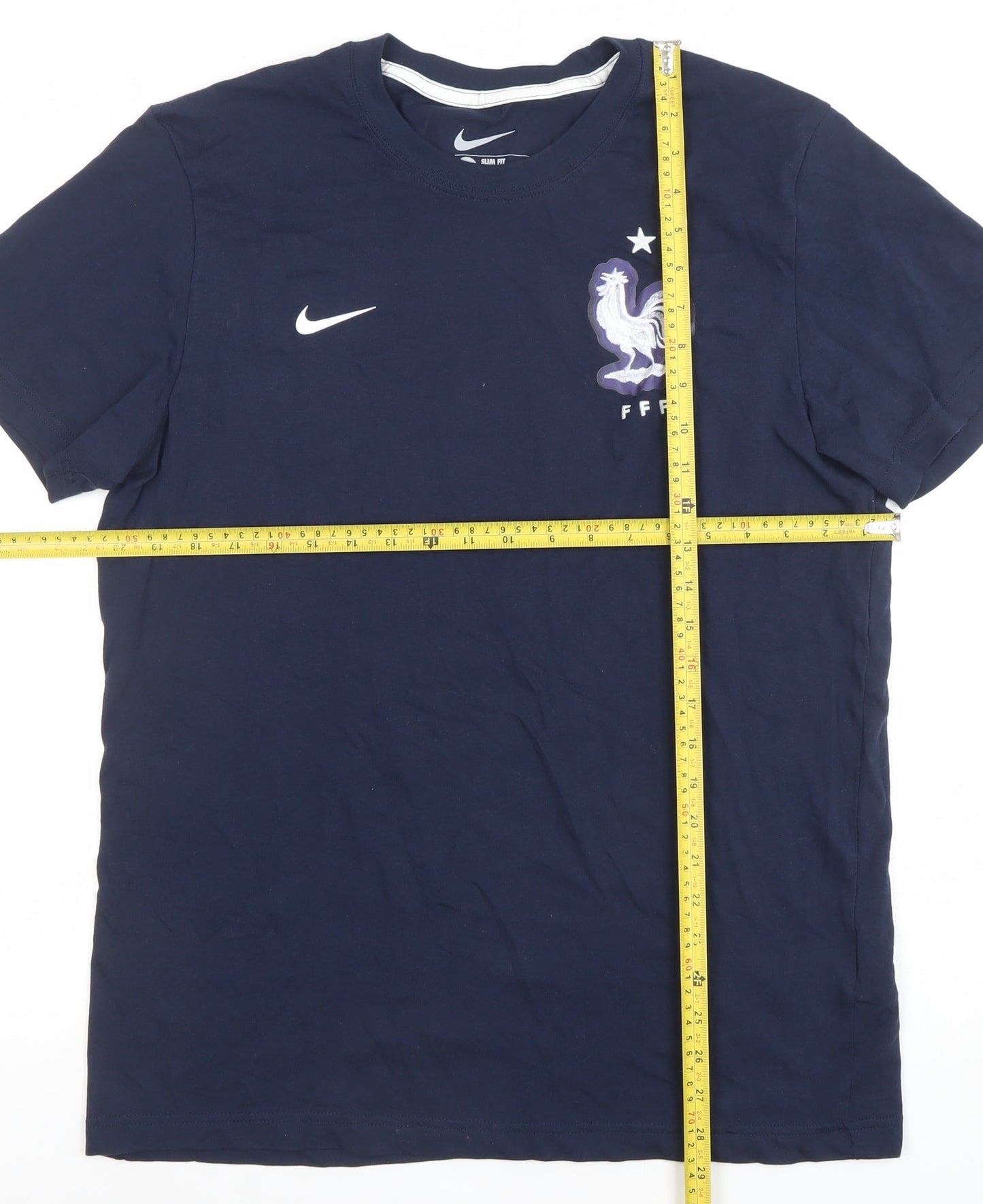 Nike Men's Blue France FFF Slim Fit Sports T-Shirt Size L
