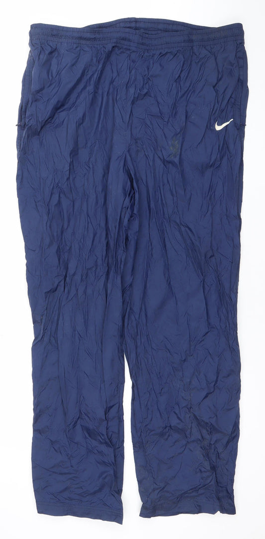 Nike Men's Blue 2XL Track Pants Lightweight Nylon Activewear Trousers