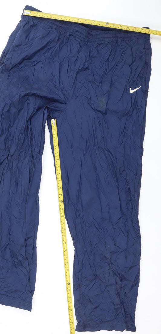 Nike Men's Blue 2XL Track Pants Lightweight Nylon Activewear Trousers