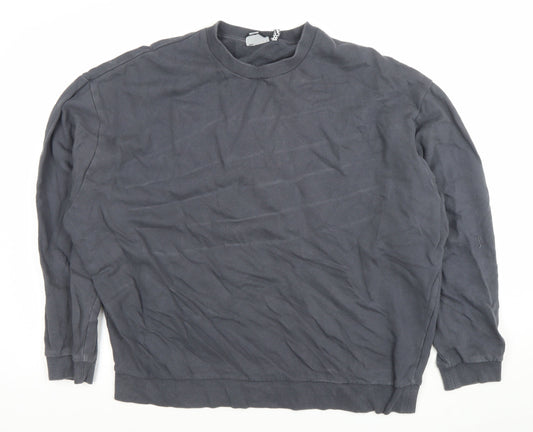 ASOS Men’s Grey Cotton Crew Neck Long Sleeve Pullover Sweatshirt Size L