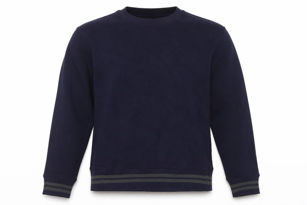 Jachs Men's Blue Cotton Crew Neck Pullover Sweatshirt Size M