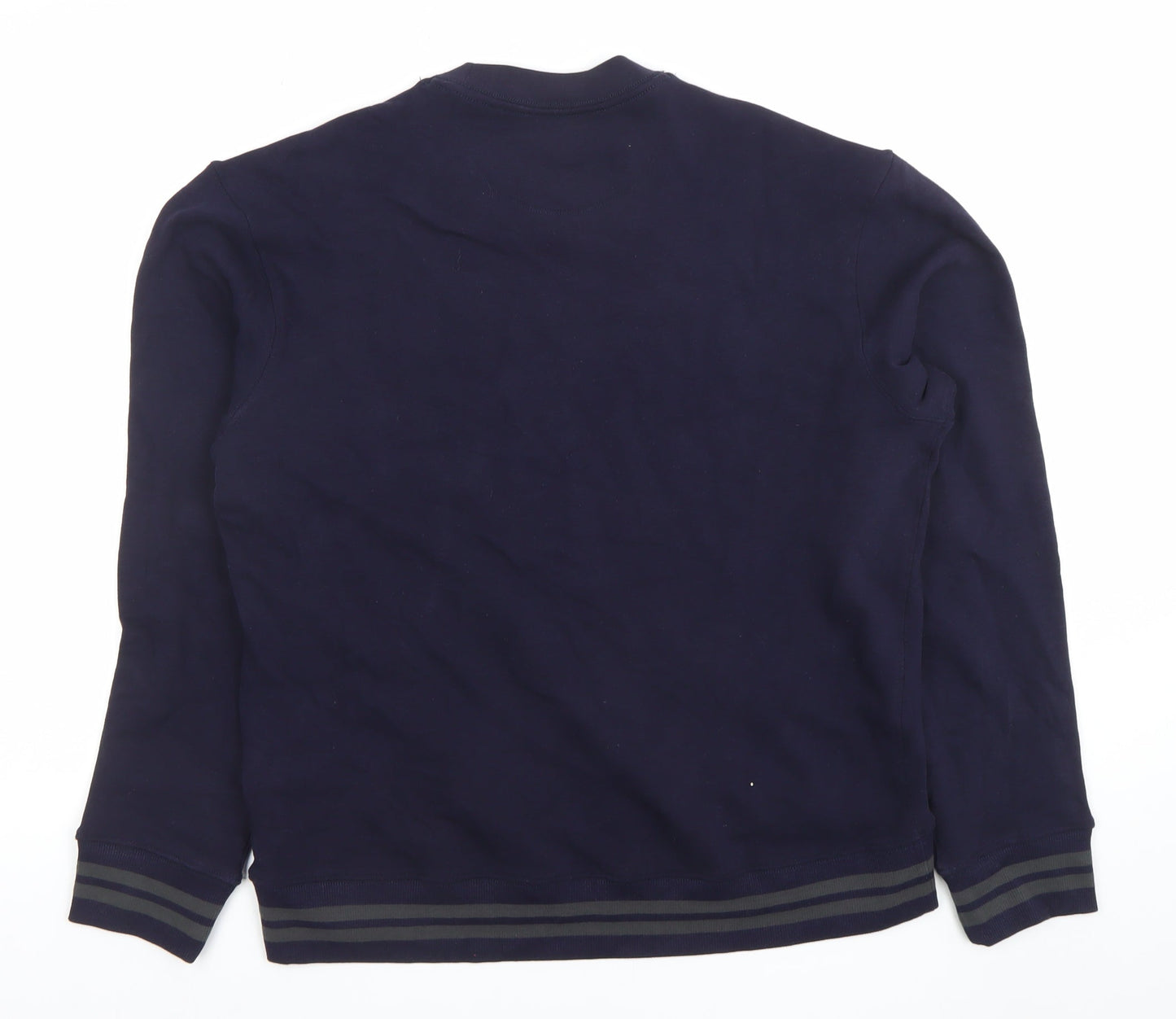 Jachs Men's Blue Cotton Crew Neck Pullover Sweatshirt Size M