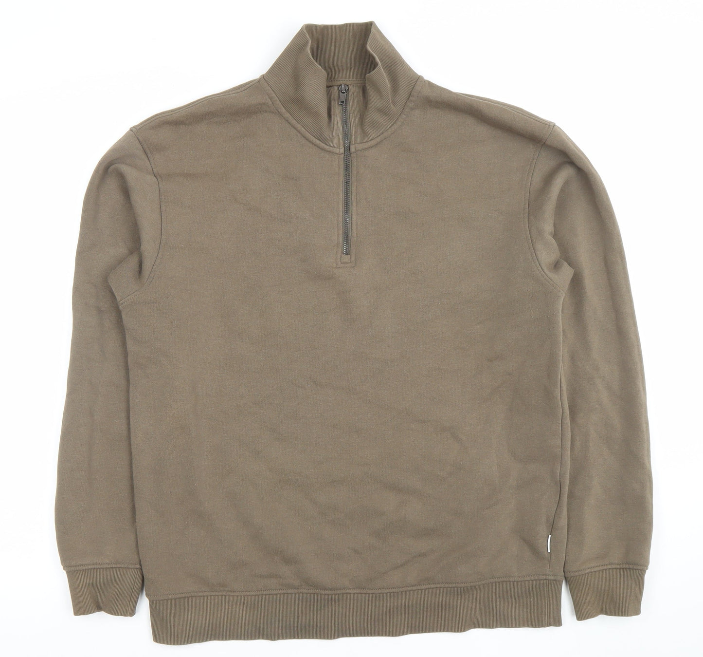 Jack & Jones Men's Brown 1/2 Zip Fleece Sweatshirt Size L