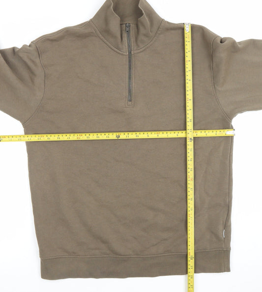 Jack & Jones Men's Brown 1/2 Zip Fleece Sweatshirt Size L