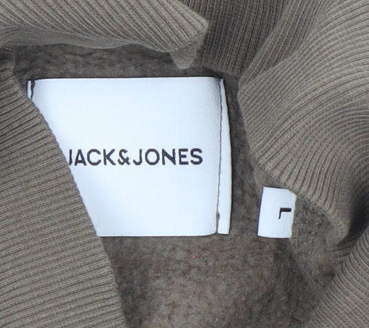 Jack & Jones Men's Brown 1/2 Zip Fleece Sweatshirt Size L