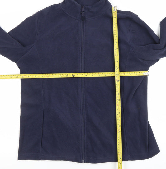 Craghoppers Women Navy Blue Fleece Jacket Size 16 Full Zip