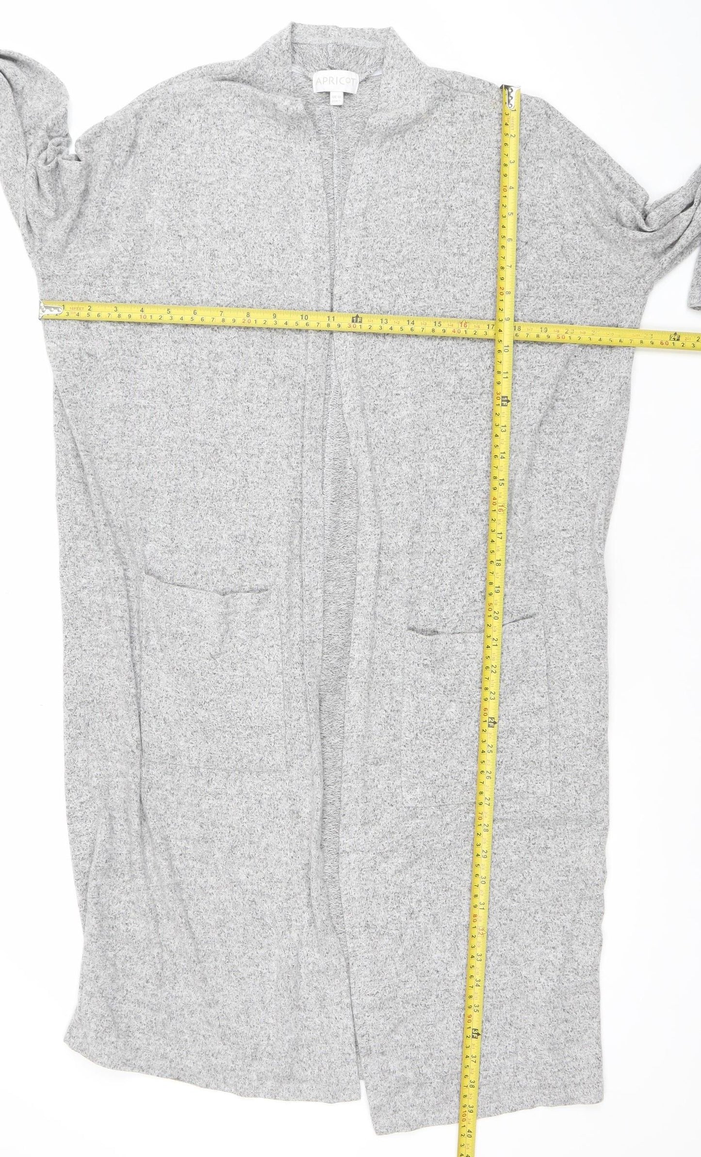 Apricot Women’s Grey Longline Knit Cardigan UK 10 Regular Fit