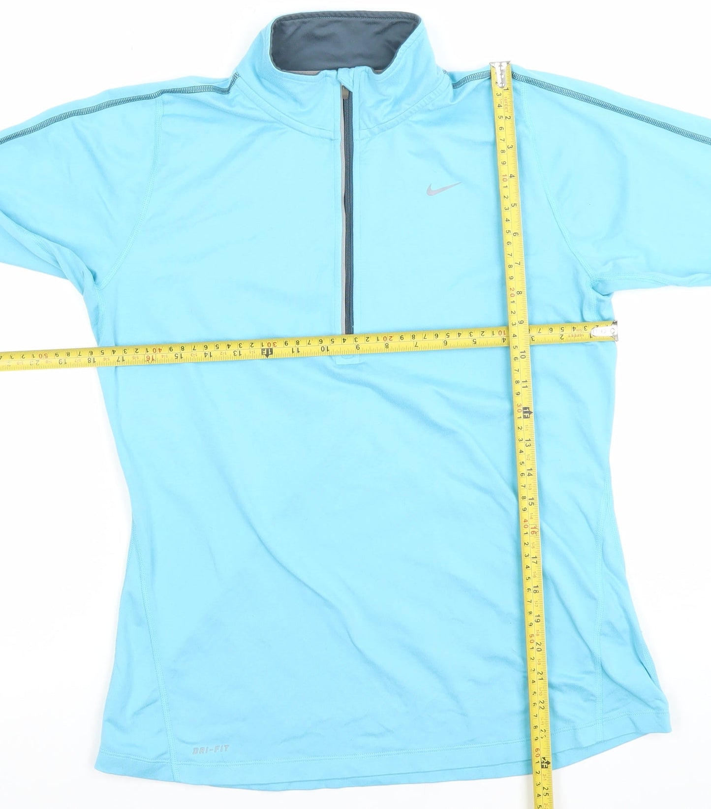 Nike Womens Blue Dri-FIT 1/4 Zip Long Sleeve Running Top M