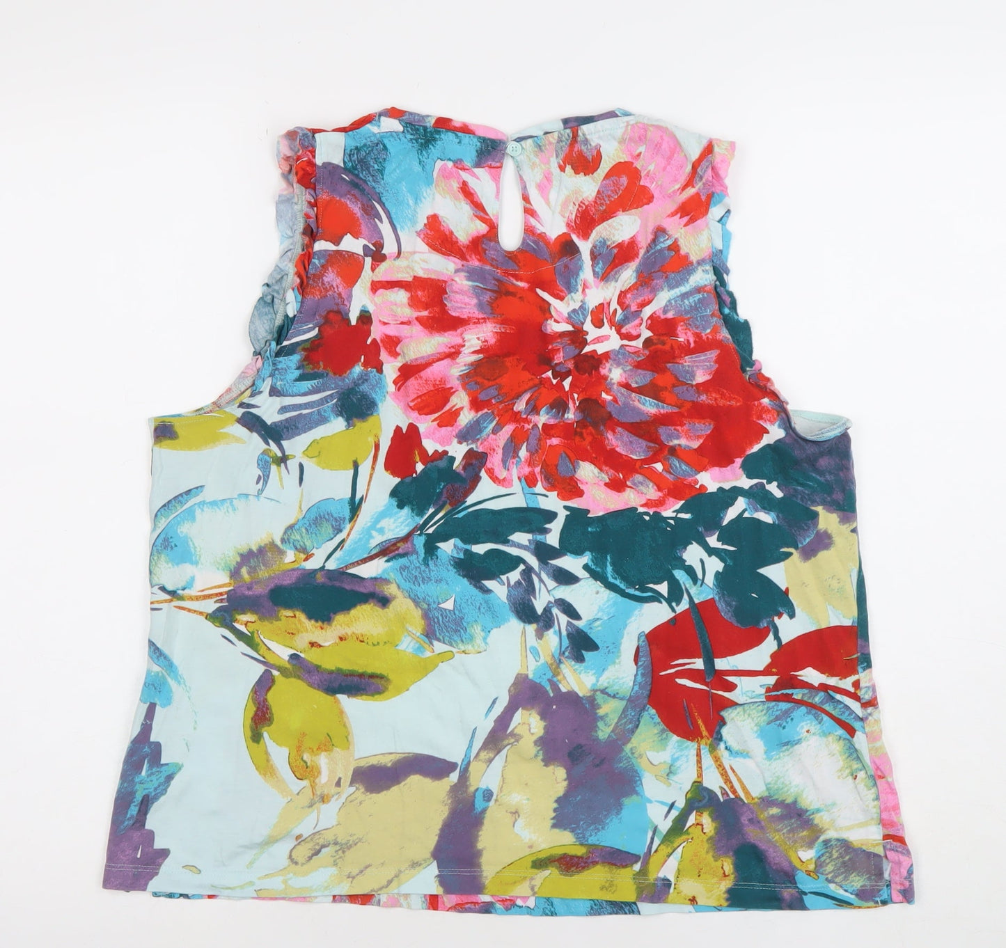 Next Women’s Multicoloured Floral Sleeveless Blouse UK 14 Cotton