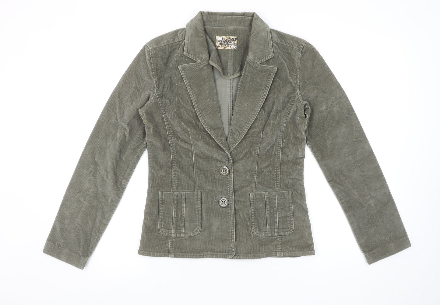 Foxhole Women’s Beige Corduroy Blazer Size 8 Two-Button Jacket