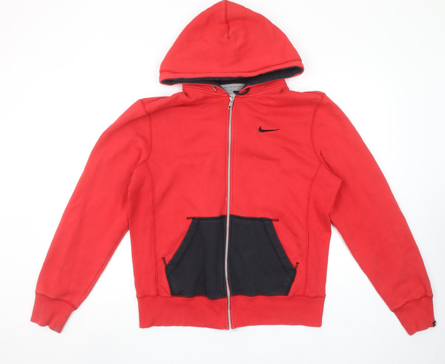 Nike Men's Red Full Zip Hoodie M Sportswear Cotton Blend