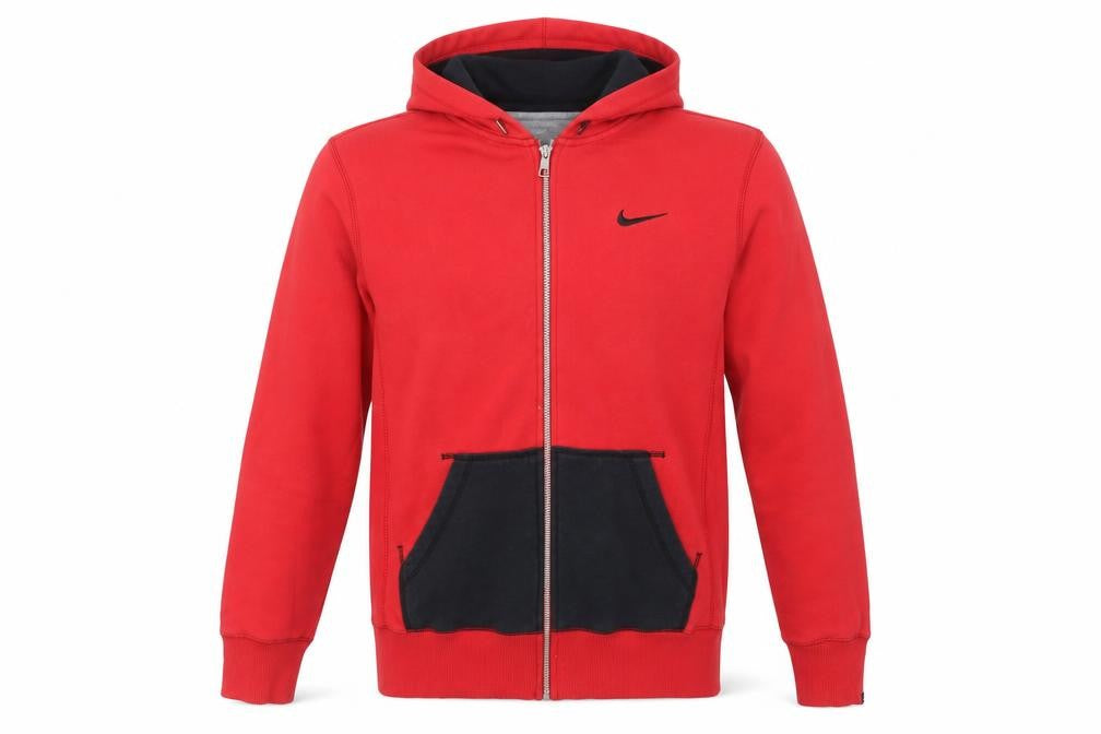 Mens UK M Regular Nike Red Full Zip Hoodie