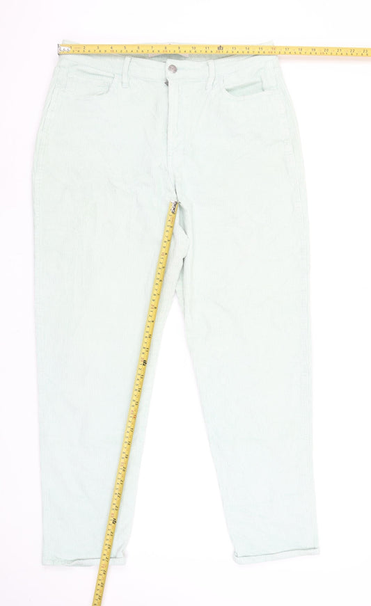 Hollister Women’s Green Corduroy Ultra High-Rise Trousers Size 15 W32