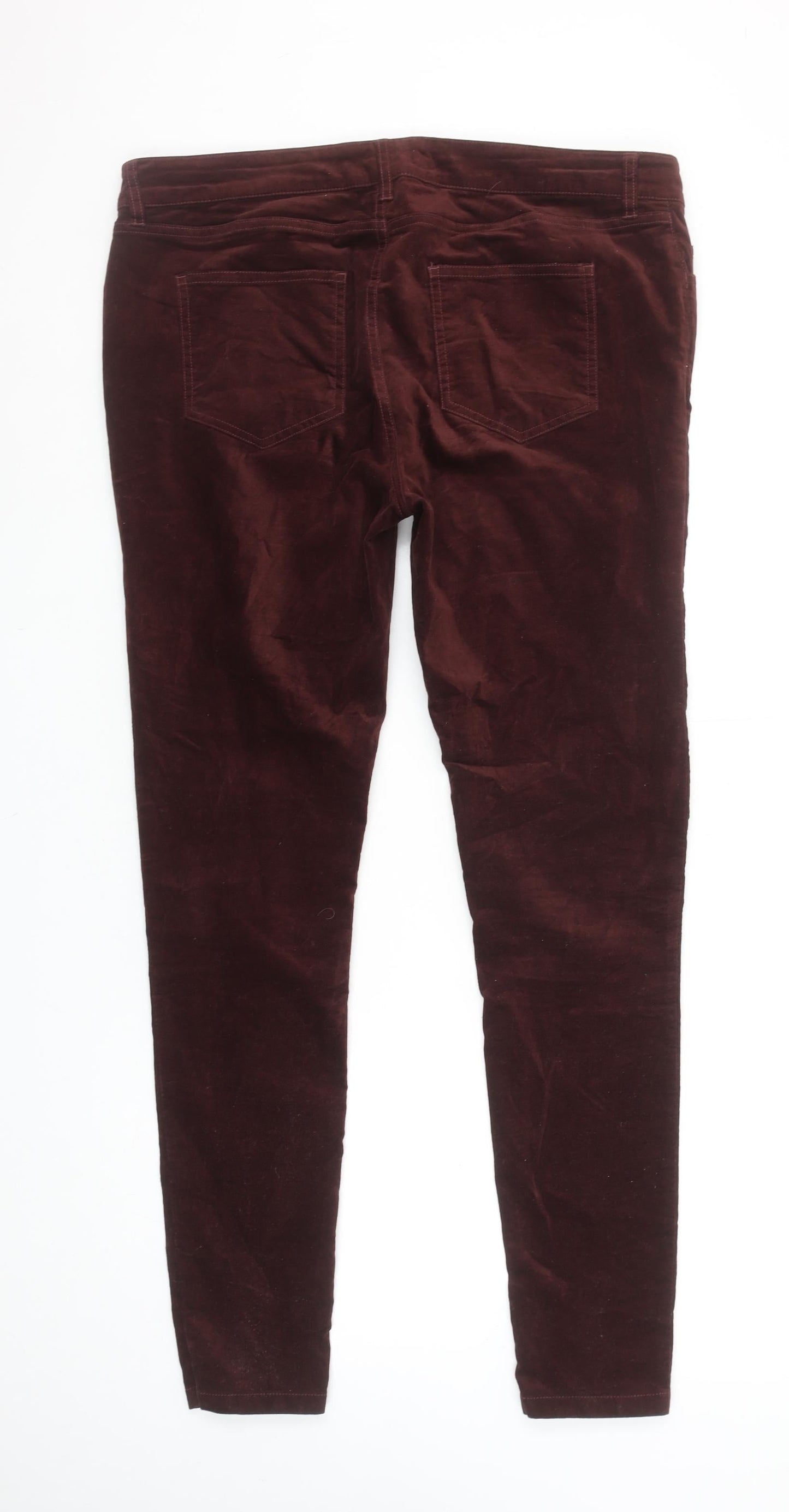 Fat Face Women Brown Size 14 Velvet Skinny Trousers