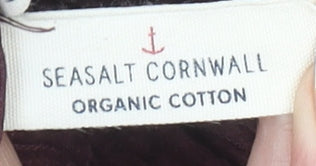 Seasalt Cornwall Women Corduroy Wide-Leg Trousers Burgundy UK 12