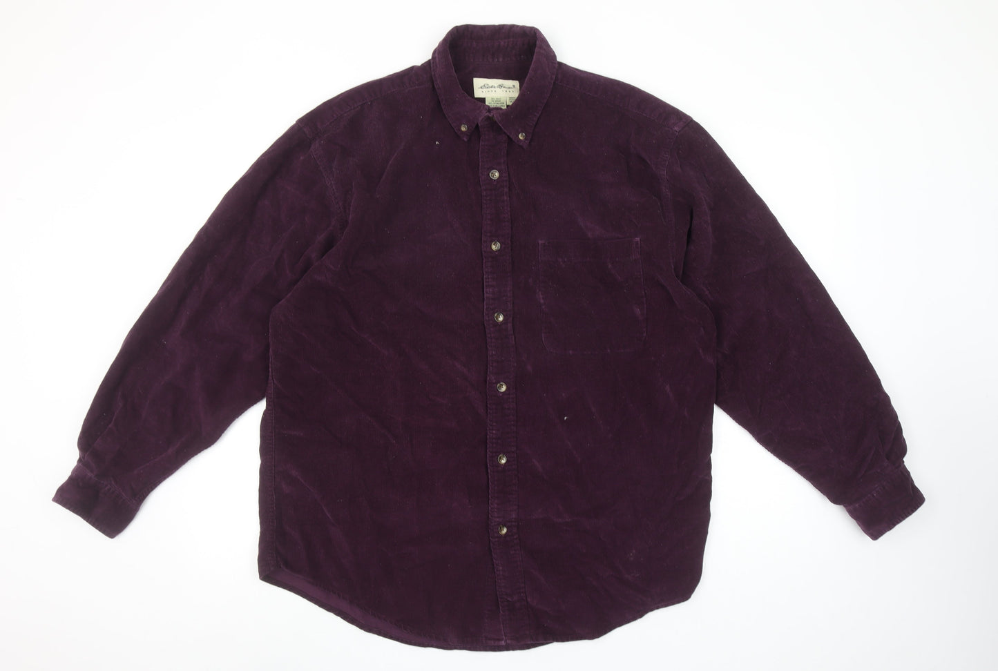 Eddie Bauer Men's Purple Corduroy Button-Up Shirt M Classic Fit
