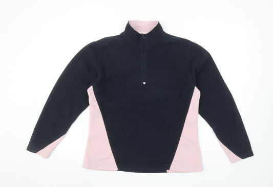 Peter Storm Womens Navy Pink Fleece 1/2 Zip Pullover Sweatshirt Size 16