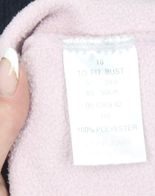 Peter Storm Womens Navy Pink Fleece 1/2 Zip Pullover Sweatshirt Size 16