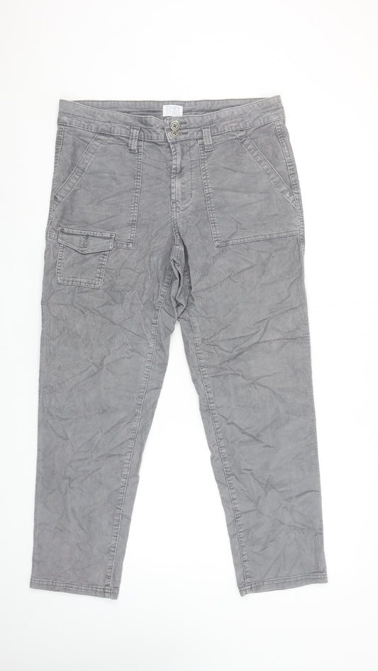 Time and Tru Women’s Grey Cargo Trousers Size 10 Cotton Blend