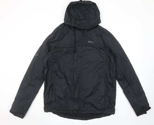 Mountain Warehouse Men's Black Torrent Waterproof Hooded Rain Jacket S