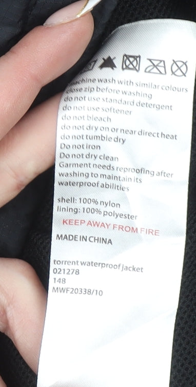 Mountain Warehouse Men's Black Torrent Waterproof Hooded Rain Jacket S