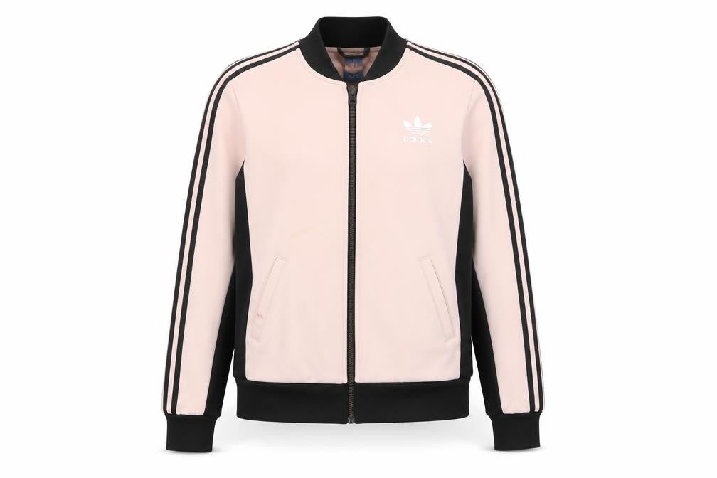 Womens UK 10 Regular adidas Pink Full Zip Sweatshirt