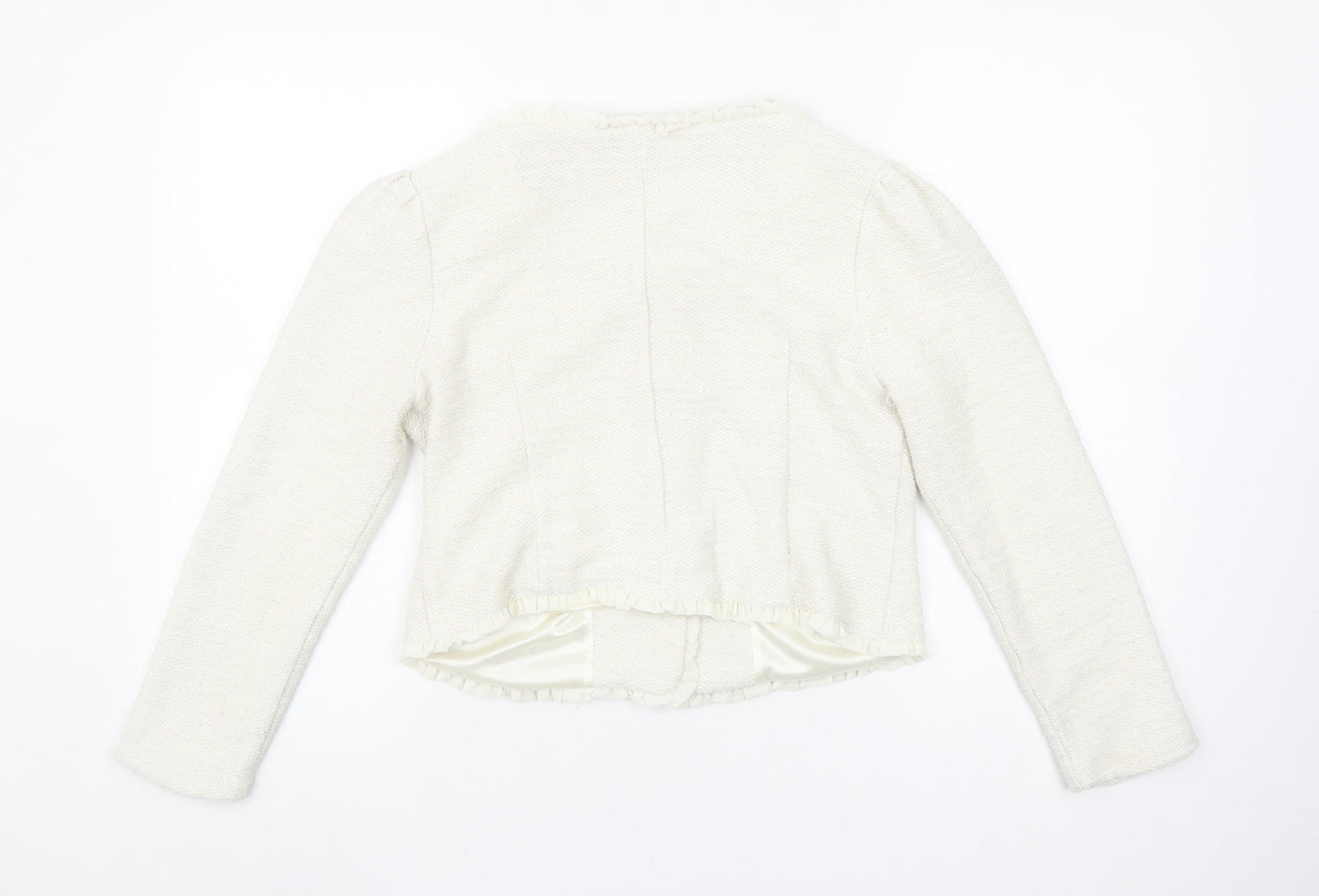Soma London Women's Ivory Bouclé Tuxedo Blazer Jacket Size S
