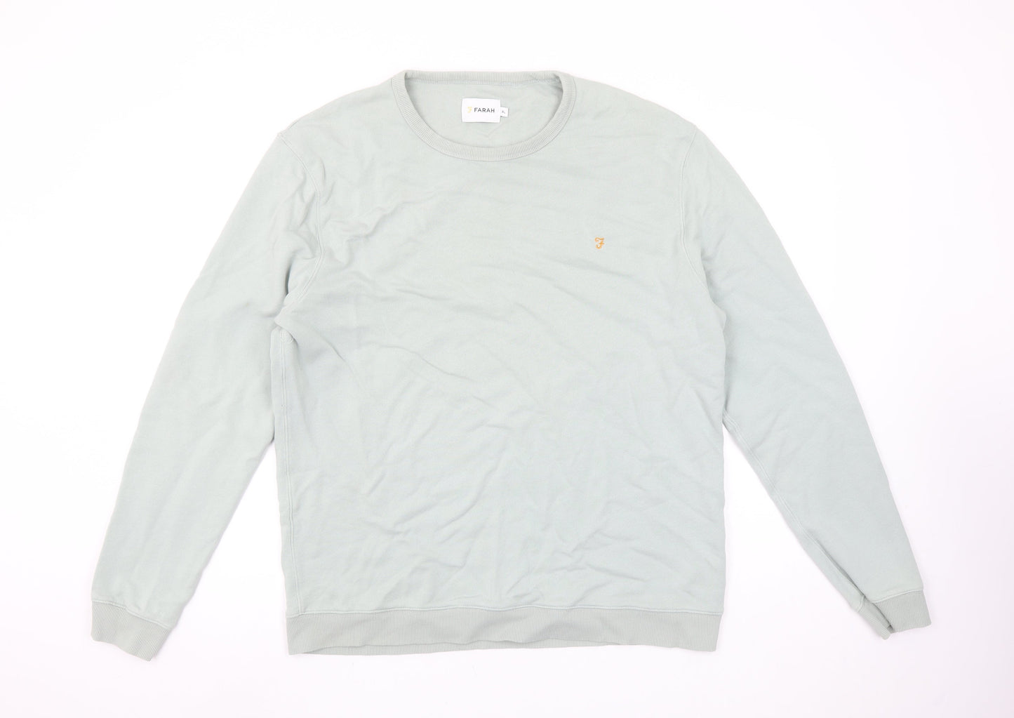 Farah Men's Green XL Crew Neck Cotton Sweatshirt