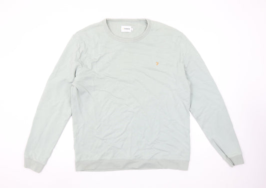 Farah Men's Green XL Crew Neck Cotton Sweatshirt