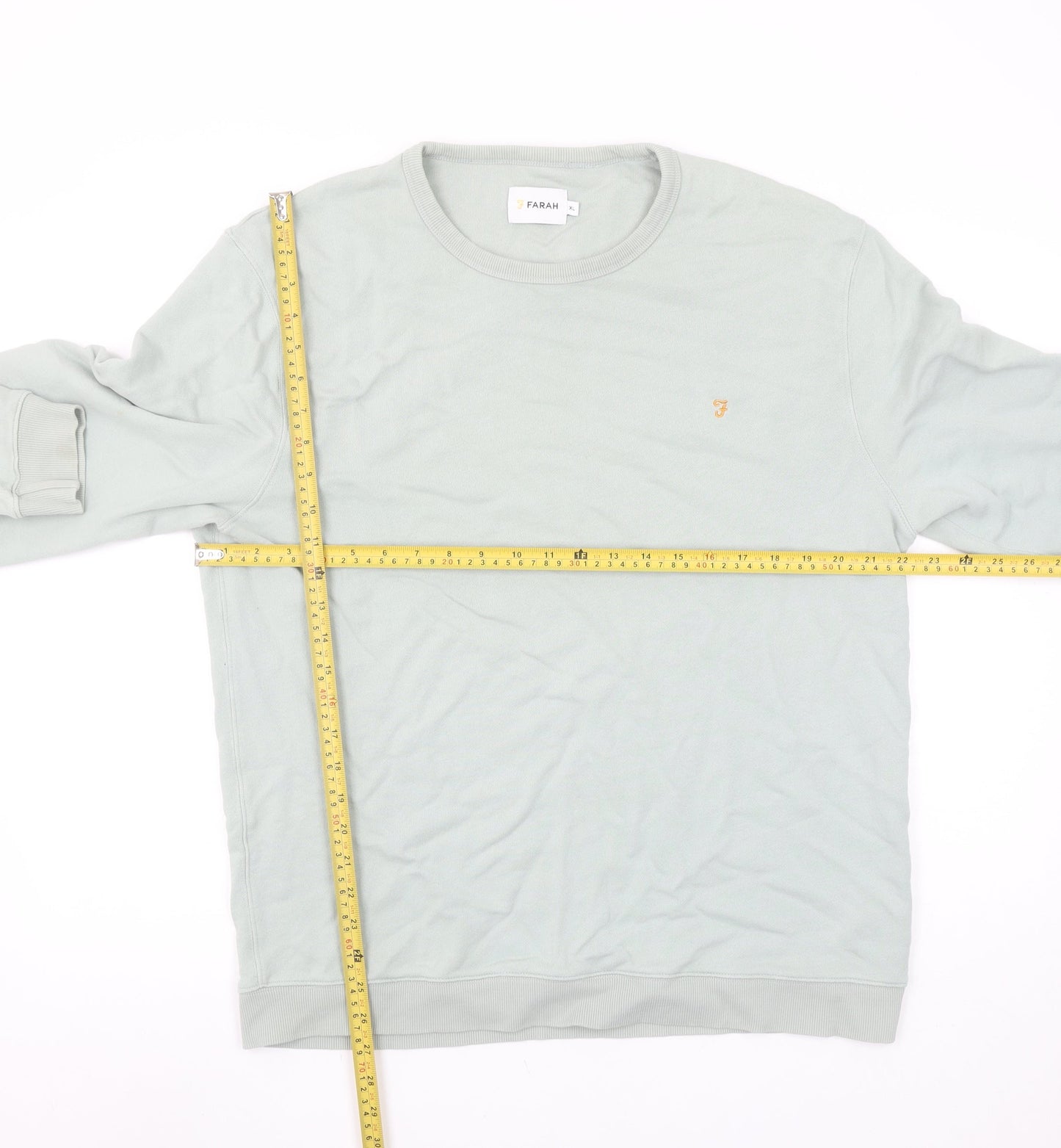 Farah Men's Green XL Crew Neck Cotton Sweatshirt