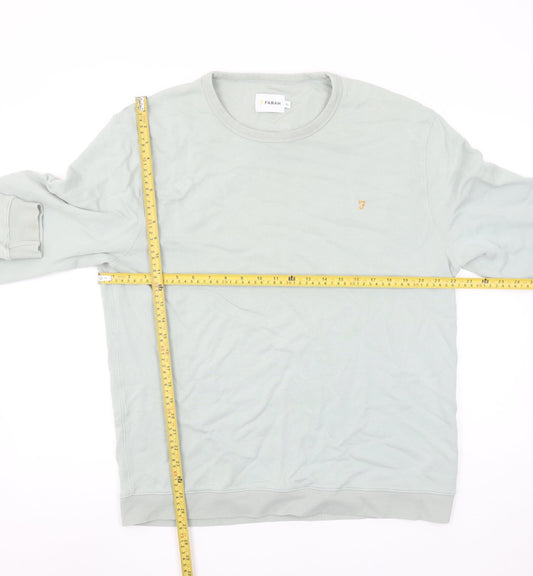 Farah Men's Green XL Crew Neck Cotton Sweatshirt