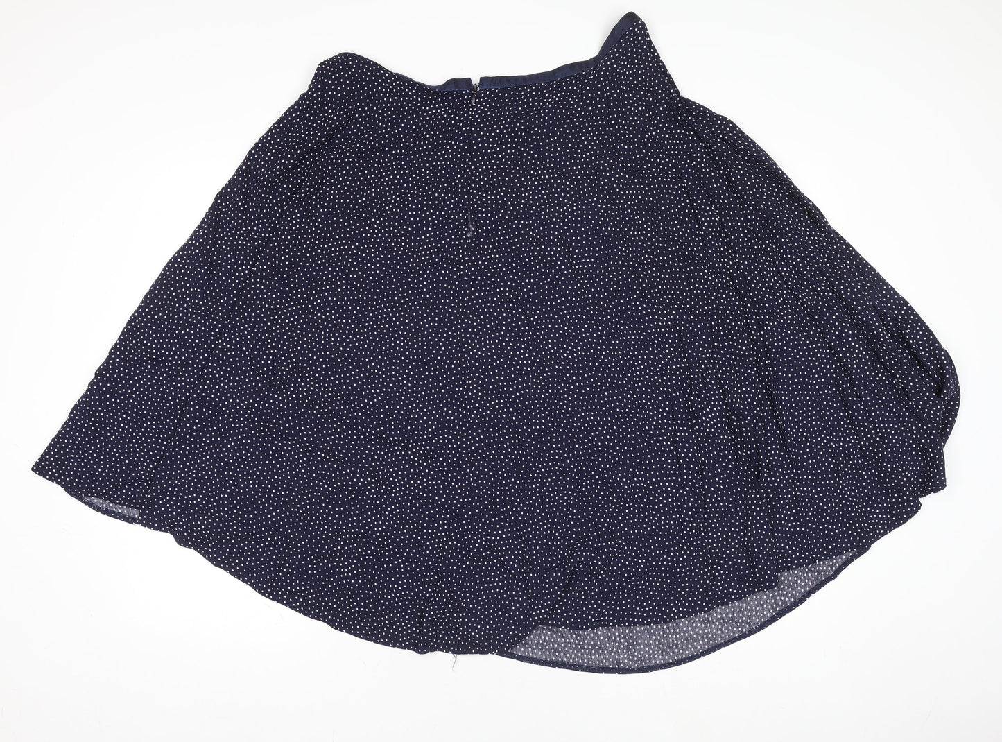 Monsoon Women Blue Polka Dot A-Line Knee Length Skirt Size 16