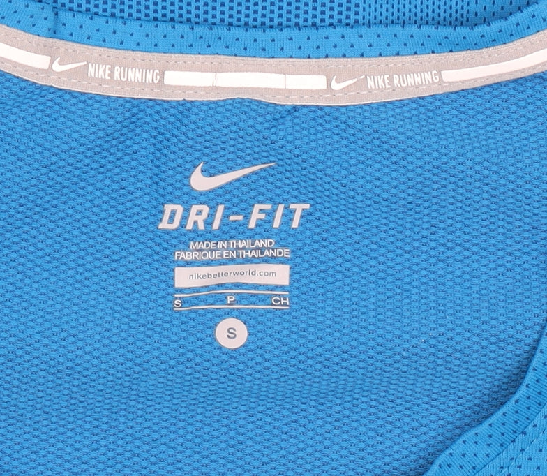 Nike Boys Blue Dri-Fit Running T-Shirt S Moisture Wicking Athletic Top