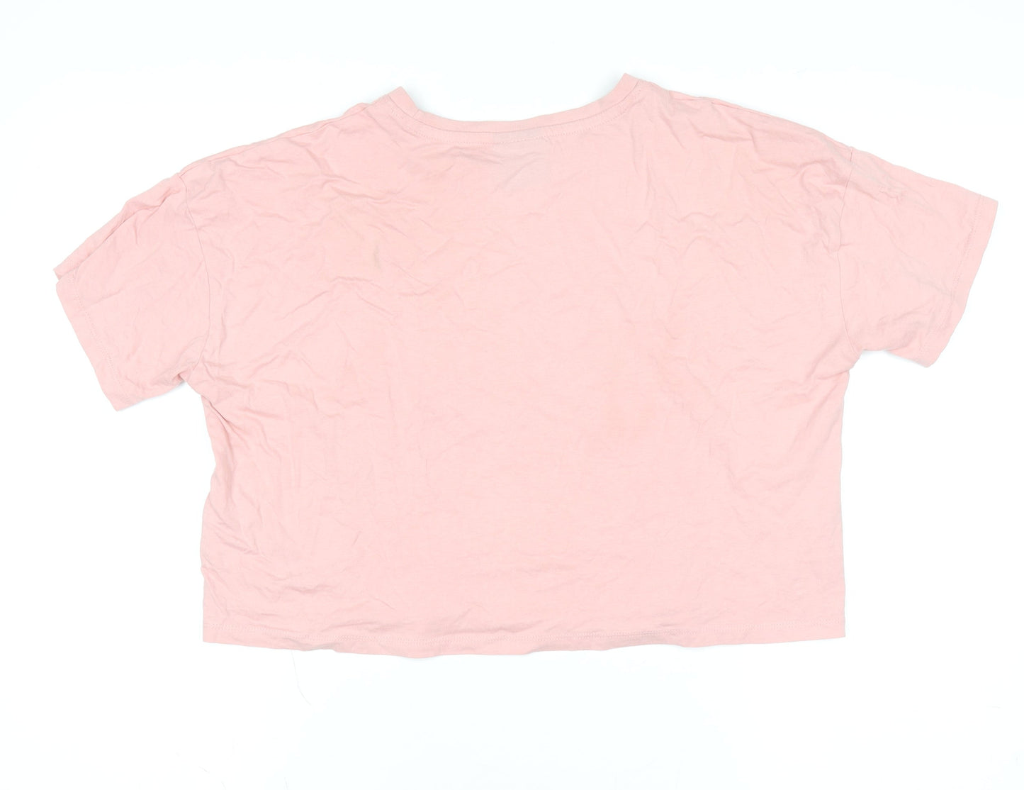 Umbro Women Pink Cropped T-Shirt Medium Cotton Sportswear