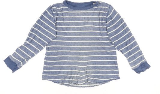 Gap Kids Boys Blue Striped Long Sleeve Cotton T-Shirt XS (4-5 Years)
