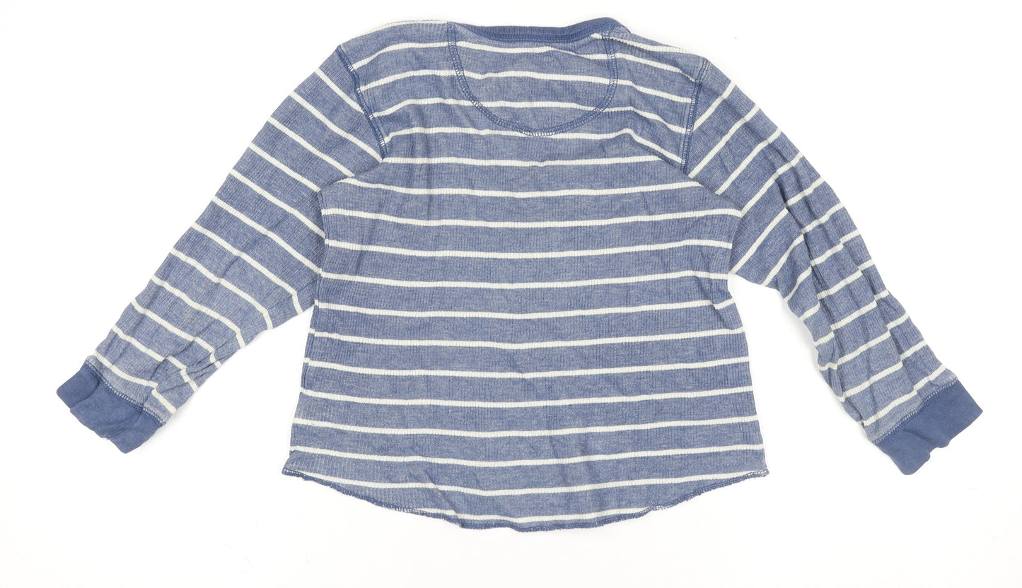 Gap Kids Boys Blue Striped Long Sleeve Cotton T-Shirt XS (4-5 Years)