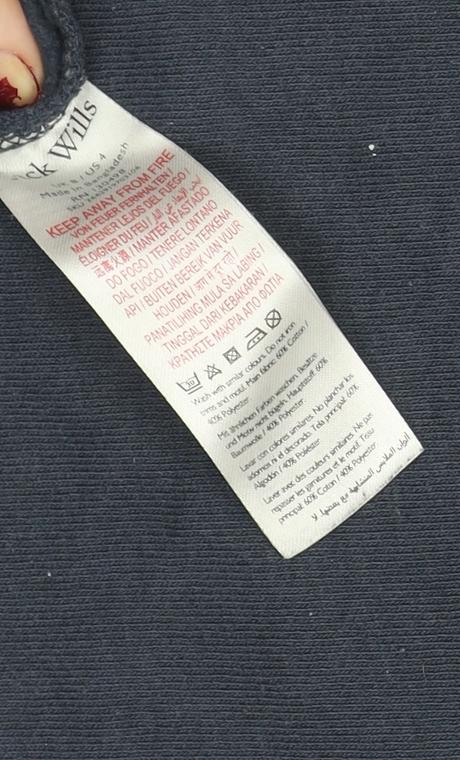 Jack Wills Women's Blue Crew Neck Cotton Pullover Jumper UK 8