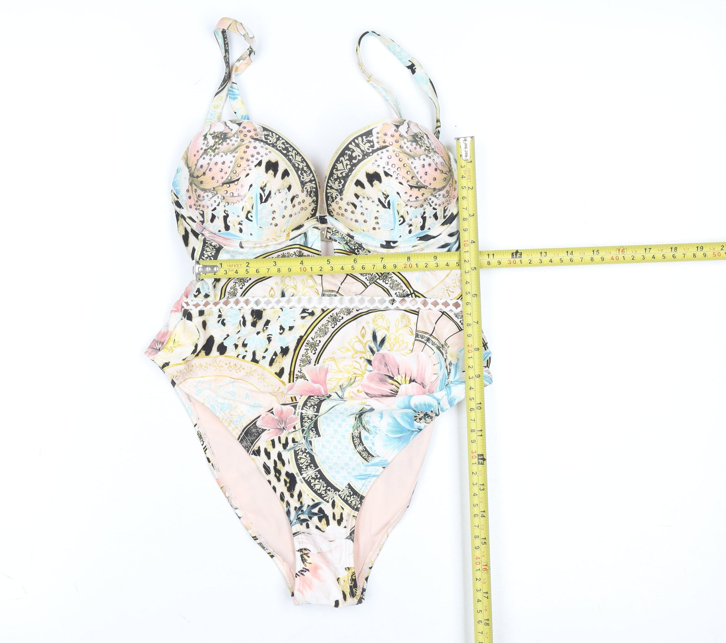 River Island Women’s Multicoloured Floral One Piece Swimsuit Size 14