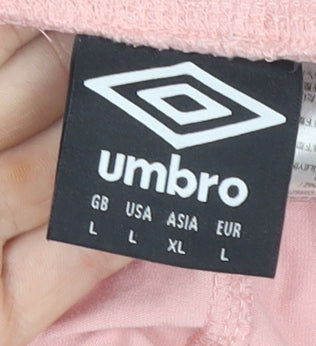 Umbro Women's Pink L Ankle Sports Leggings with Side Stripe