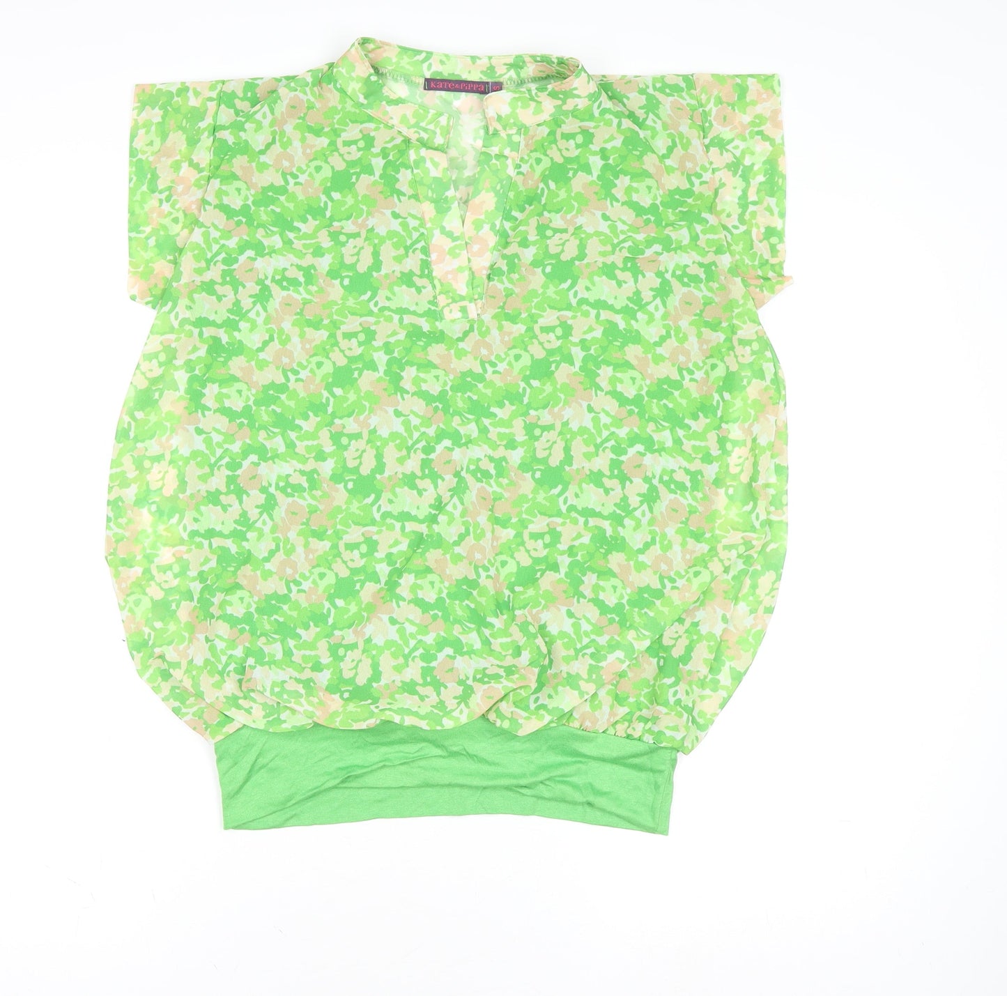 Kate & Pippa Women's Green Floral Tunic Blouse Size S