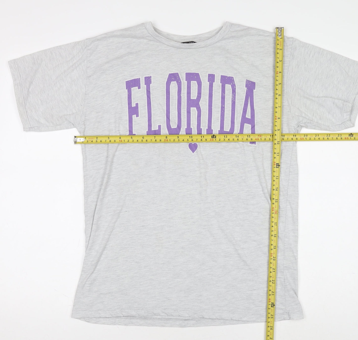 MaxMila Women’s Grey Florida Print Cotton T-Shirt Size M