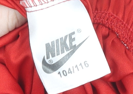 Nike Boys Red Liverpool FC Football Shorts 4-5 Years Athletic Polyester