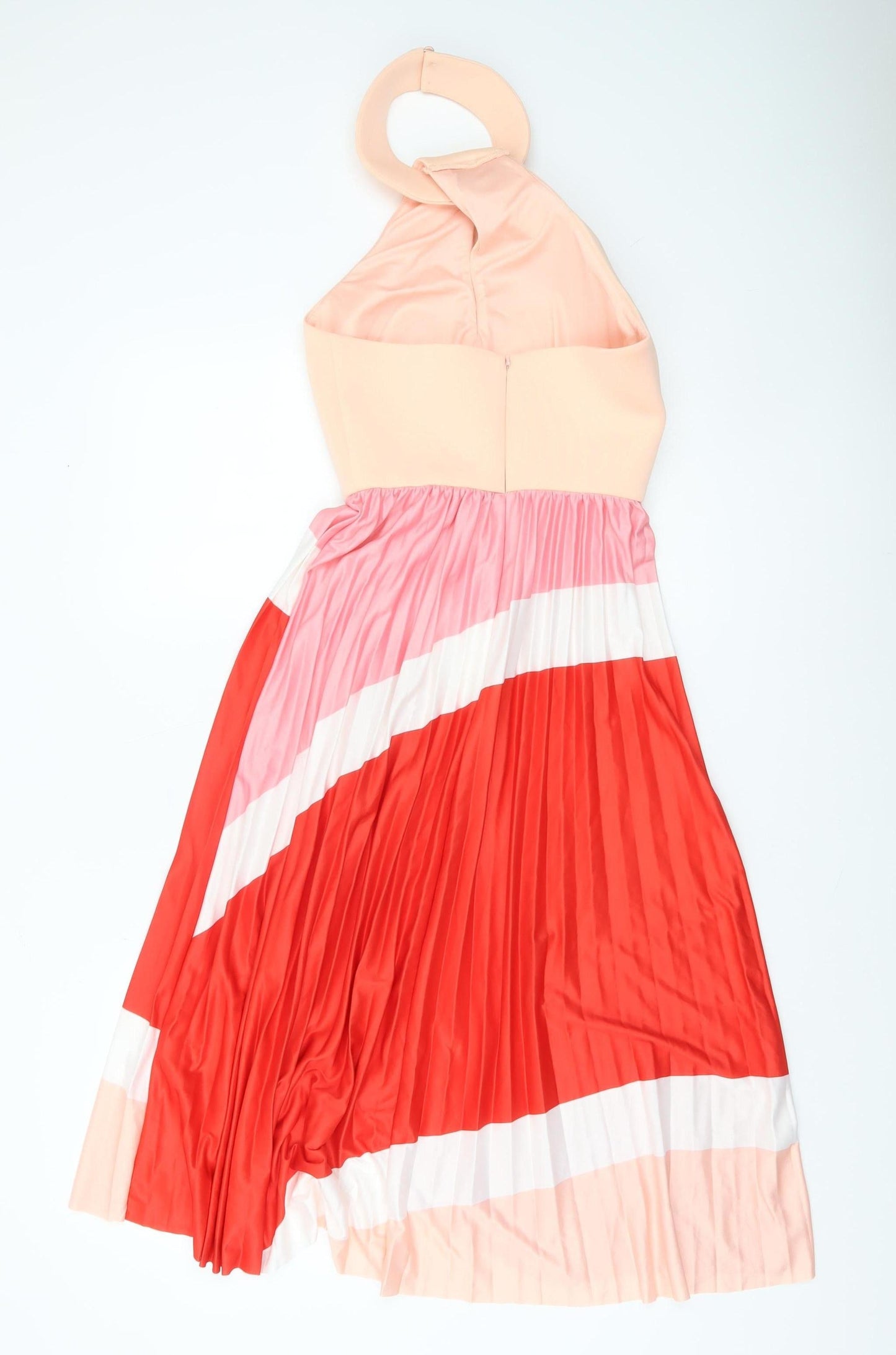 ASOS Women’s Multicoloured Halter Pleated Midi A-Line Dress Size 8