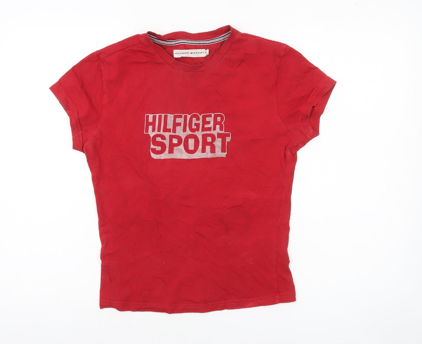 Tommy Hilfiger Women’s Red Sport Logo T-Shirt XL Short Sleeve