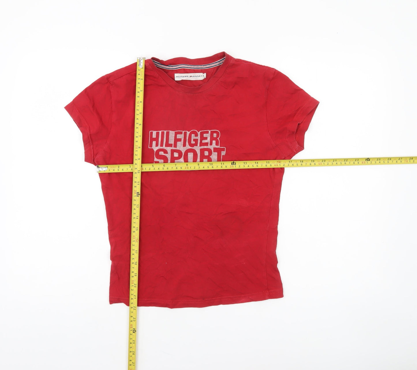 Tommy Hilfiger Women’s Red Sport Logo T-Shirt XL Short Sleeve